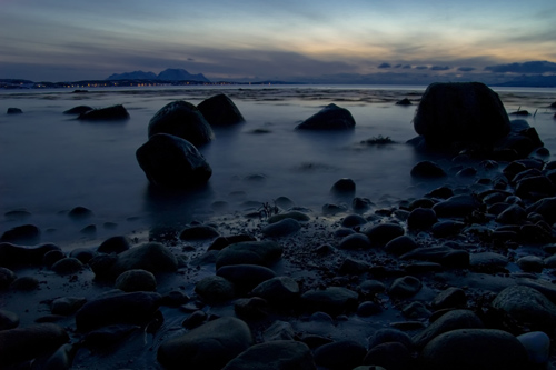 beach photo in the evening long exposure olympus e-500 dslr