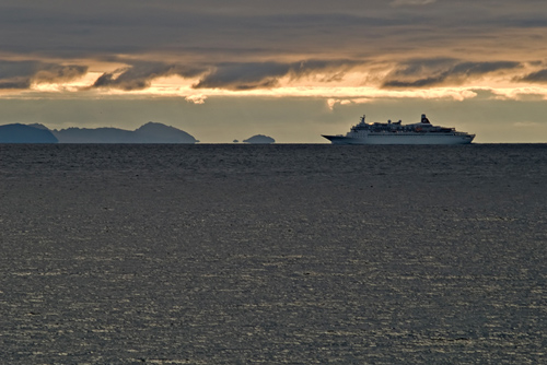 Cruise ship sailing the Norwegian coast