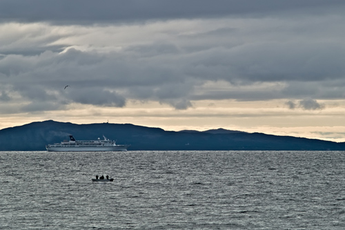 Cruise ship sailing the Norwegian coast