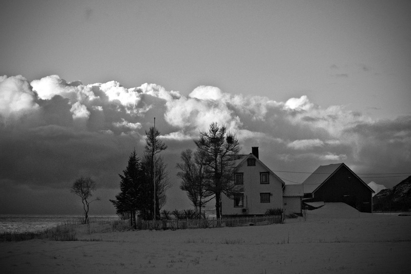 Black and white picture of rural scenery in Northern Norway â€“ The ...