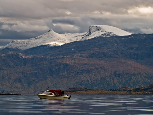 Picture from trip on the ocean - Autumn scenery in northern Norway