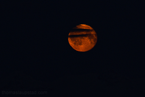 Picture of red moon in Northern Norway 22nd of December 2010