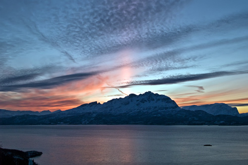 8 days till the sun comes back in Northern Norway - Polar night sunset picture